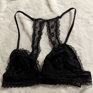 Victoria's Secret Black Lace Racerback Medium Bralette
